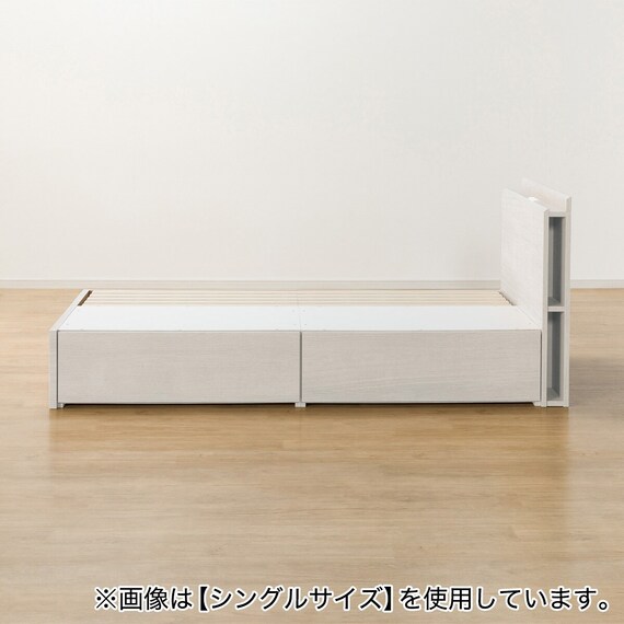収納付きベッドフレーム セミダブル 棚・サイド収納付きタイプ (NS-003 DR31 引き出し付き 深型 すのこ WW) 13枚目画像