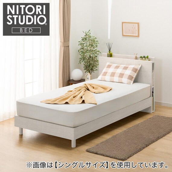 ベッドフレーム ダブル 棚・サイド収納付きタイプ (NS-003 LEG/LOW 