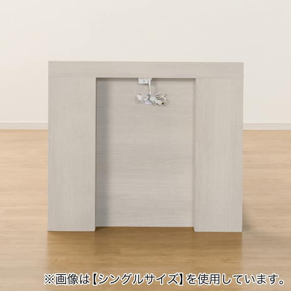 ダブル 棚・サイド収納付きベッドフレーム(NS-003 浅型/床板 WW) 7枚目画像