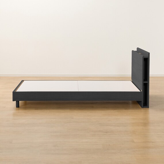 シングル 棚・サイド収納付きベッドフレーム(NS-003 LEG/LOW 床板 BK) 15枚目画像