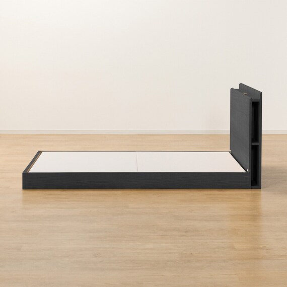 シングル 棚・サイド収納付きベッドフレーム(NS-003 LEG/LOW 床板 BK) 16枚目画像