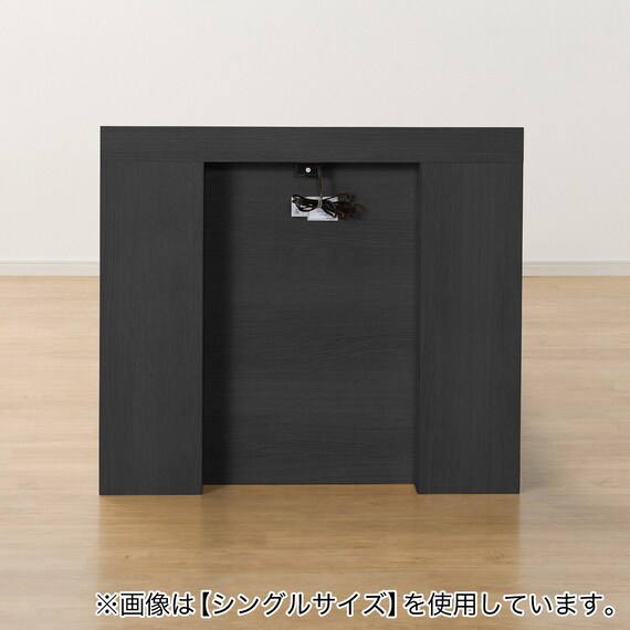 収納付きベッドフレーム ダブル 棚・サイド収納付きタイプ (NS-003 DR31 引き出し付き 深型 床板 BK) 7枚目画像