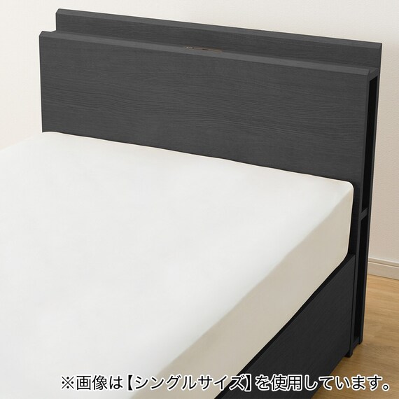収納付きベッドフレーム ダブル 棚・サイド収納付きタイプ (NS-003 DR31 引き出し付き 深型 床板 BK) 8枚目画像