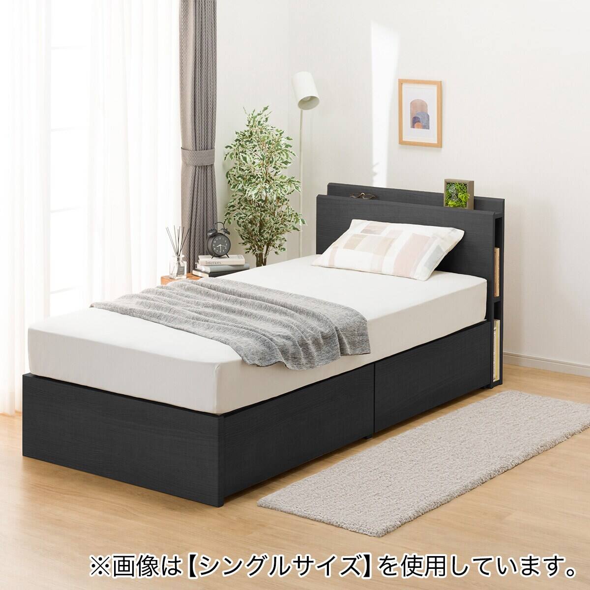 収納付きベッドフレーム クイーン 棚・サイド収納付きタイプ (NS-003