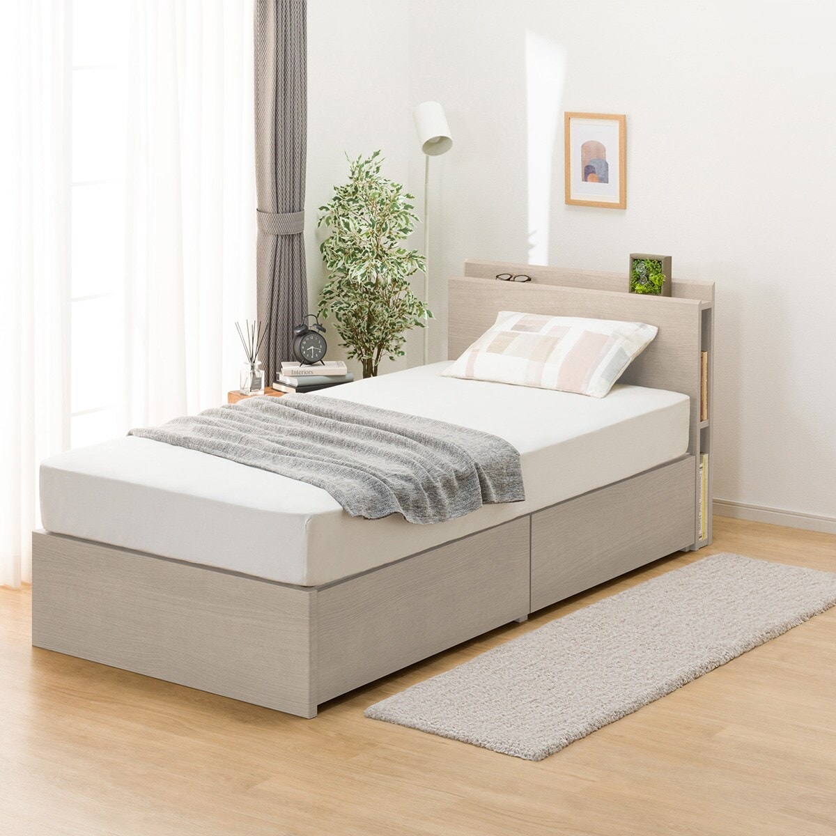 【新品未使用】大人気シングルベッド　203×99×46cm 楽天市場】すのこシングルベッドフレーム(XB101) ニトリ 【玄関
