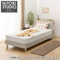 セミダブル 棚・サイド収納付きベッドフレーム(NS-003 LEG/LOW すのこ GW)