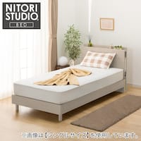 ベッドフレーム ダブル 棚・サイド収納付きタイプ (NS-003 LEG/LOW すのこ GW)