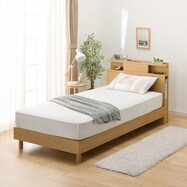 棚・照明・サイド収納付きベッドフレーム(NS-004 LEG/LOW 床板)