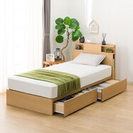 棚・照明・サイド収納付きベッドフレーム(NS-004 床板)