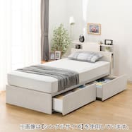 収納付きベッドフレーム 棚・サイド収納・照明付きタイプ1 (NS-004 DR31 引き出し付き 深型 床板)