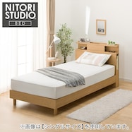 棚・照明・サイド収納付きベッドフレーム(NS-004 LEG/LOW 床板)