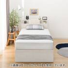 収納付きベッドフレーム セミダブル 棚・サイド収納・照明付きタイプ1 (NS-004 DR31 引き出し付き 深型 床板 WW) 5枚目画像