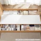 収納付きベッドフレーム セミダブル 棚・サイド収納・照明付きタイプ1 (NS-004 DR31 引き出し付き 深型 床板 WW) 19枚目画像