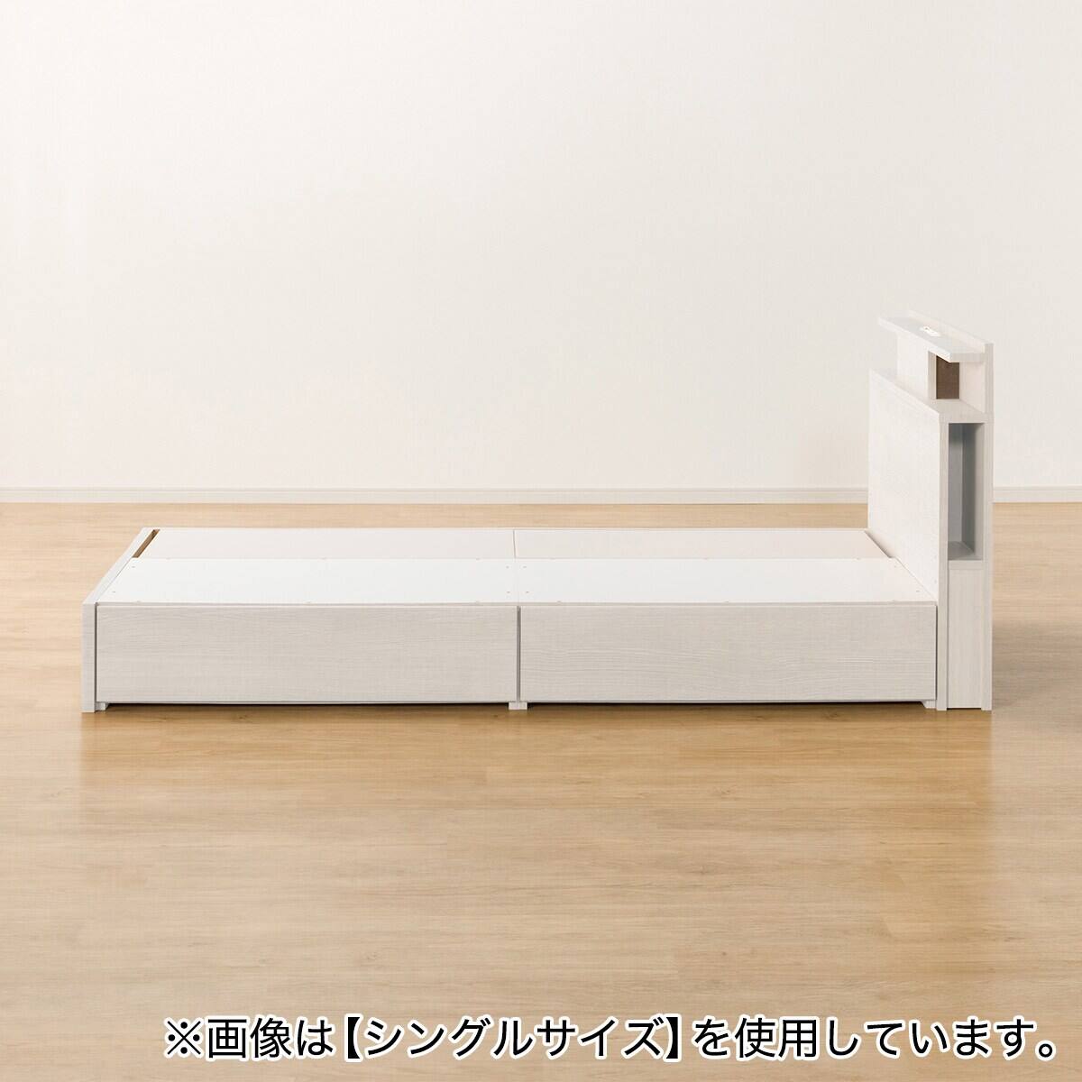 収納付きベッドフレーム クイーン 棚・サイド収納・ライト付きタイプ1