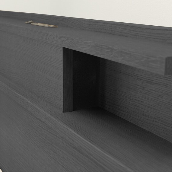 セミダブル 棚・照明・サイド収納付きベッドフレーム(NS-004 LEG/LOW すのこ BK) 16枚目画像