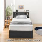 収納付きベッドフレーム ダブル 棚・サイド収納・照明付きタイプ1 (NS-004 DR31 引き出し付き 深型 すのこ BK) 6枚目画像