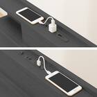 収納付きベッドフレーム ダブル 棚・サイド収納・照明付きタイプ1 (NS-004 DR31 引き出し付き 深型 すのこ BK) 11枚目画像