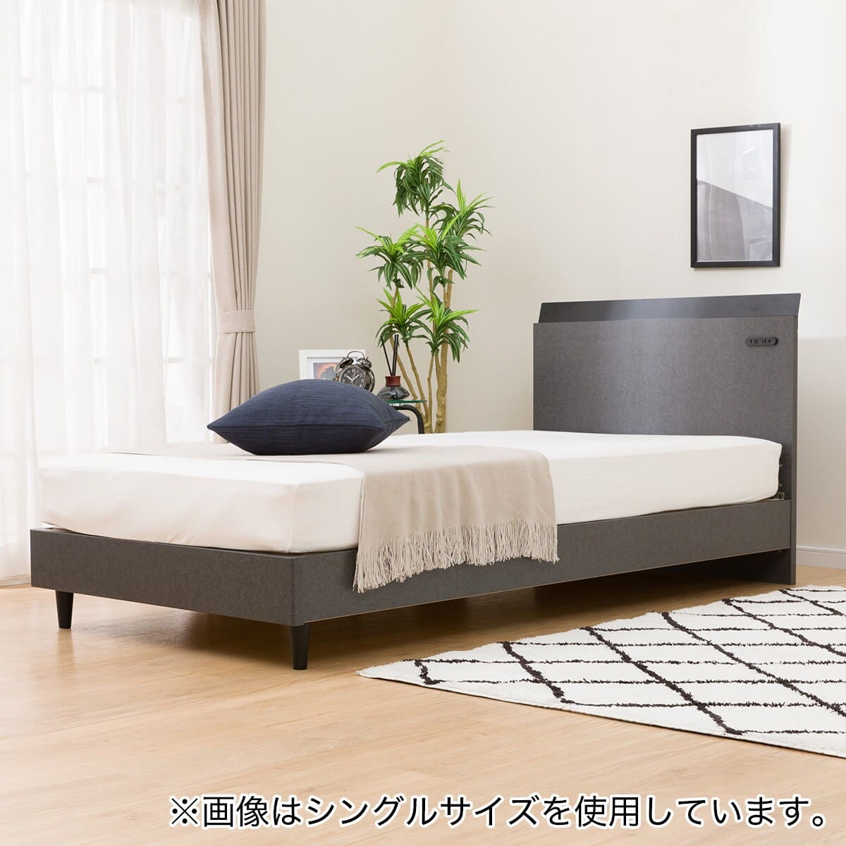 すのこベッドフレーム クイーン (HF301 LEG/LOW 金属ボード