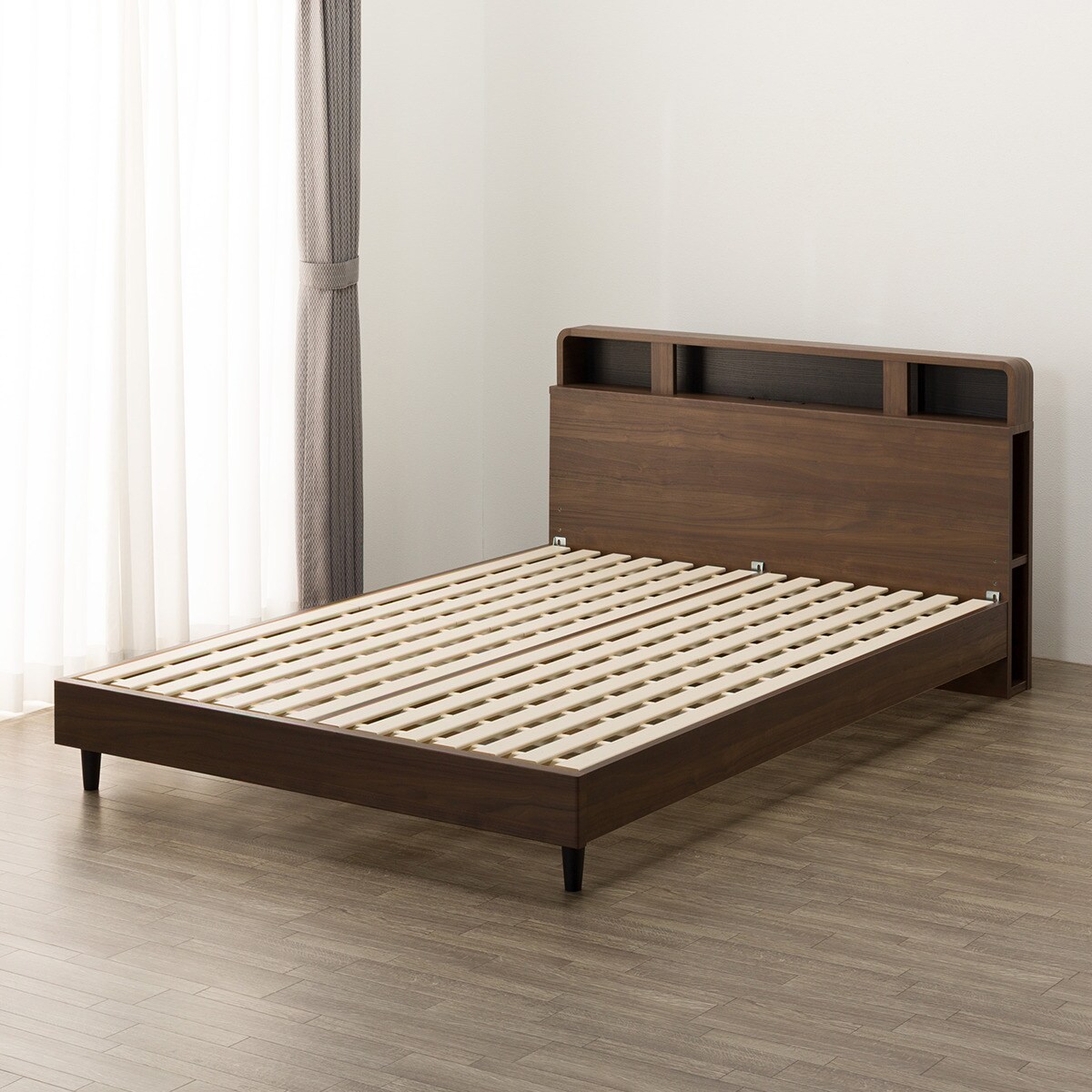 木製ダブルサイズすのこベッド ニトリ 美品 ニトリ ベッド ダブル 2つ折り桐すのこベッド スノコ : ニトリ