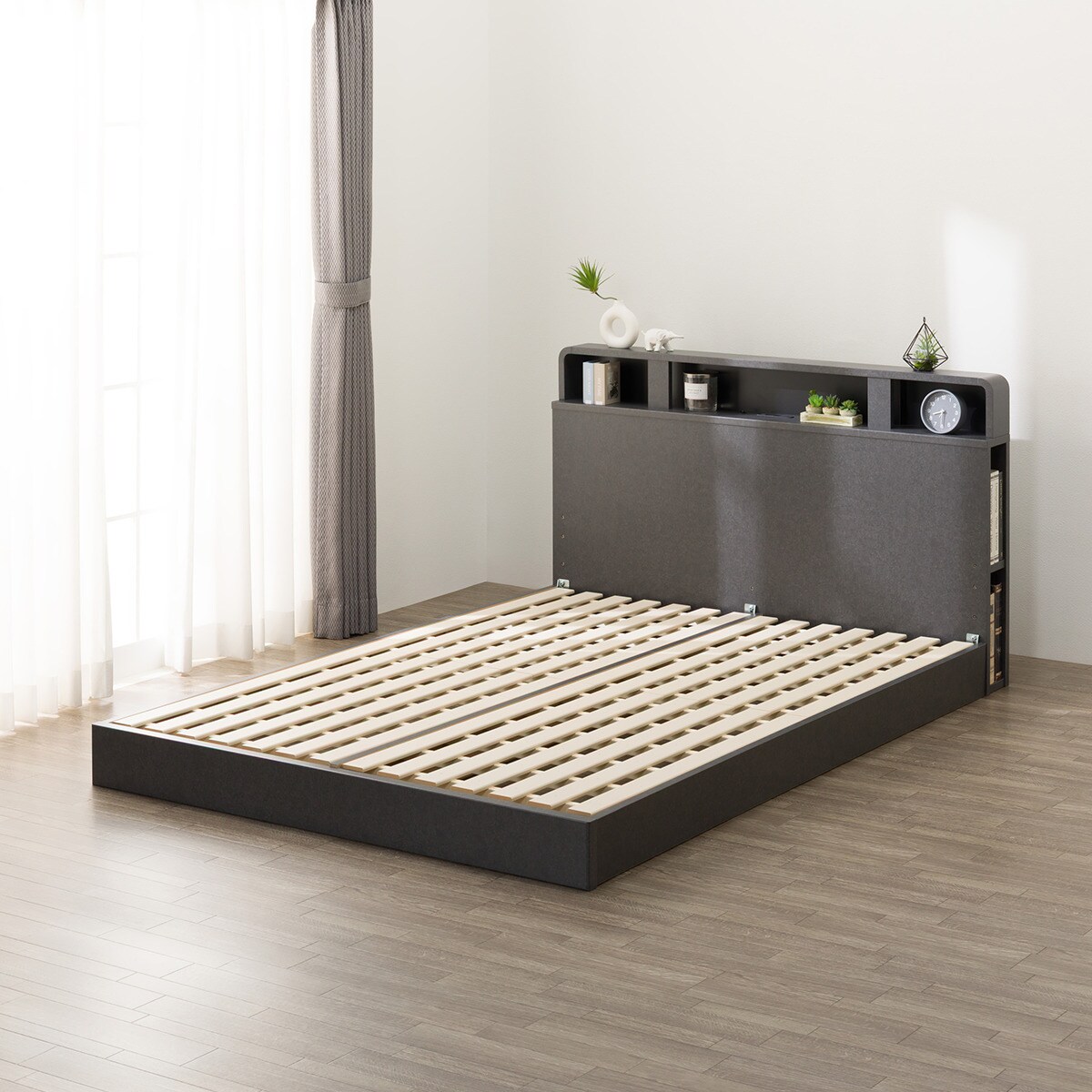 すのこダブルベッドフレーム(NS-006 LEG/LOW GY) | ニトリネット【公式