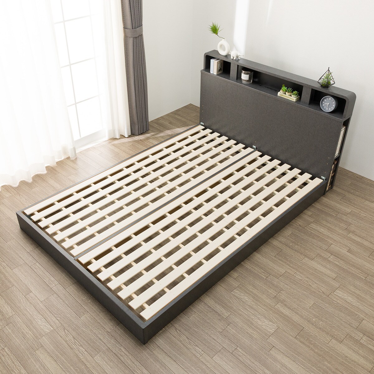 新品未使用　ニトリ　ダブルベッド用スノコ すのこダブルベッドフレーム(NS-006 LEG/LOW GY) | ニトリネット【公式