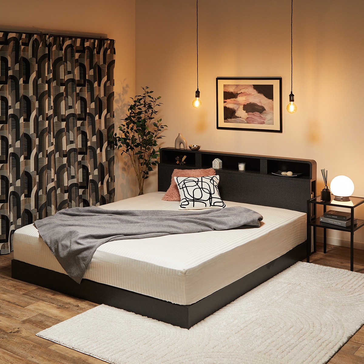 すのこクイーンベッドフレーム(NS-006 LEG/LOW GY) | ニトリネット