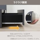 収納付きベッドフレーム ダブル 仕切り棚・サイド収納・照明付きタイプ (NS-006 DR25 引き出し付き 床板 GY) 5枚目画像