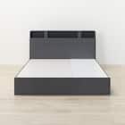 収納付きベッドフレーム ダブル 仕切り棚・サイド収納・照明付きタイプ (NS-006 DR25 引き出し付き 床板 GY) 8枚目画像