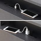 収納付きベッドフレーム ダブル 仕切り棚・サイド収納・照明付きタイプ (NS-006 DR25 引き出し付き 床板 GY) 13枚目画像