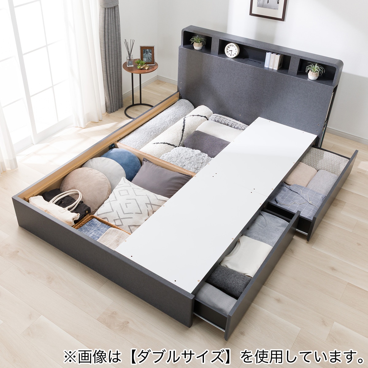 クイーンベッドフレーム(NS-006 浅型/床板 GY) | ニトリネット【公式