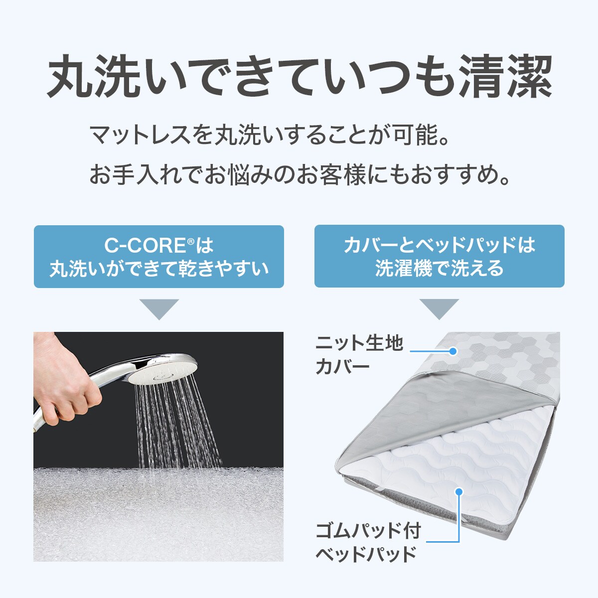 通気性の良い高反発シングルマットレス(Nスリープ プラスエア