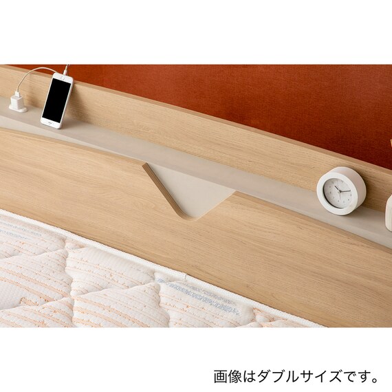 シングル コンセント棚付きベッド (オークナチュラルパーム) 5枚目画像