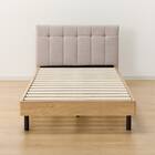 布張りヘッドボード付きシングルすのこベッドフレーム(PD101 LGY/LBR) 6枚目画像