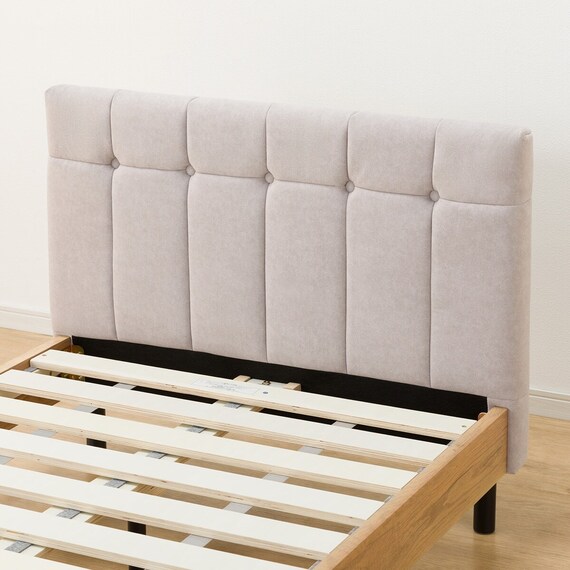 布張りヘッドボード付きシングルすのこベッドフレーム(PD101 LGY/LBR) 8枚目画像