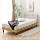 布張りヘッドボード付きセミダブルすのこベッドフレーム(PD101 LGY/LBR) 1枚目画像