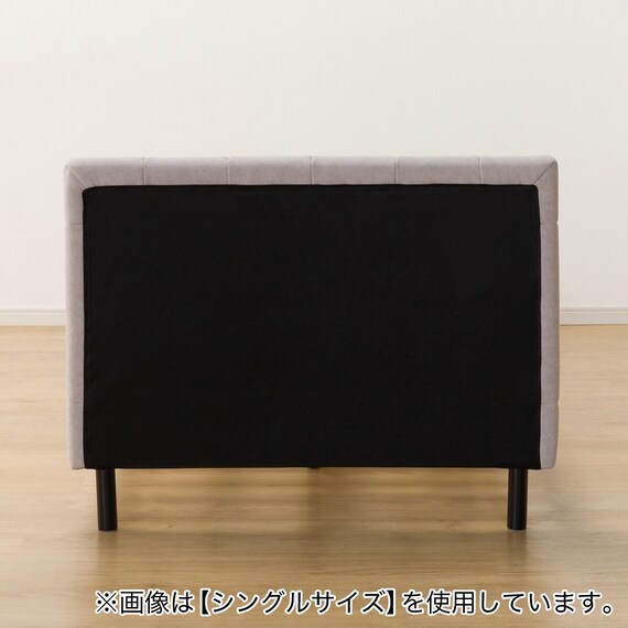 布張りヘッドボード付きセミダブルすのこベッドフレーム(PD101 LGY/LBR) 7枚目画像