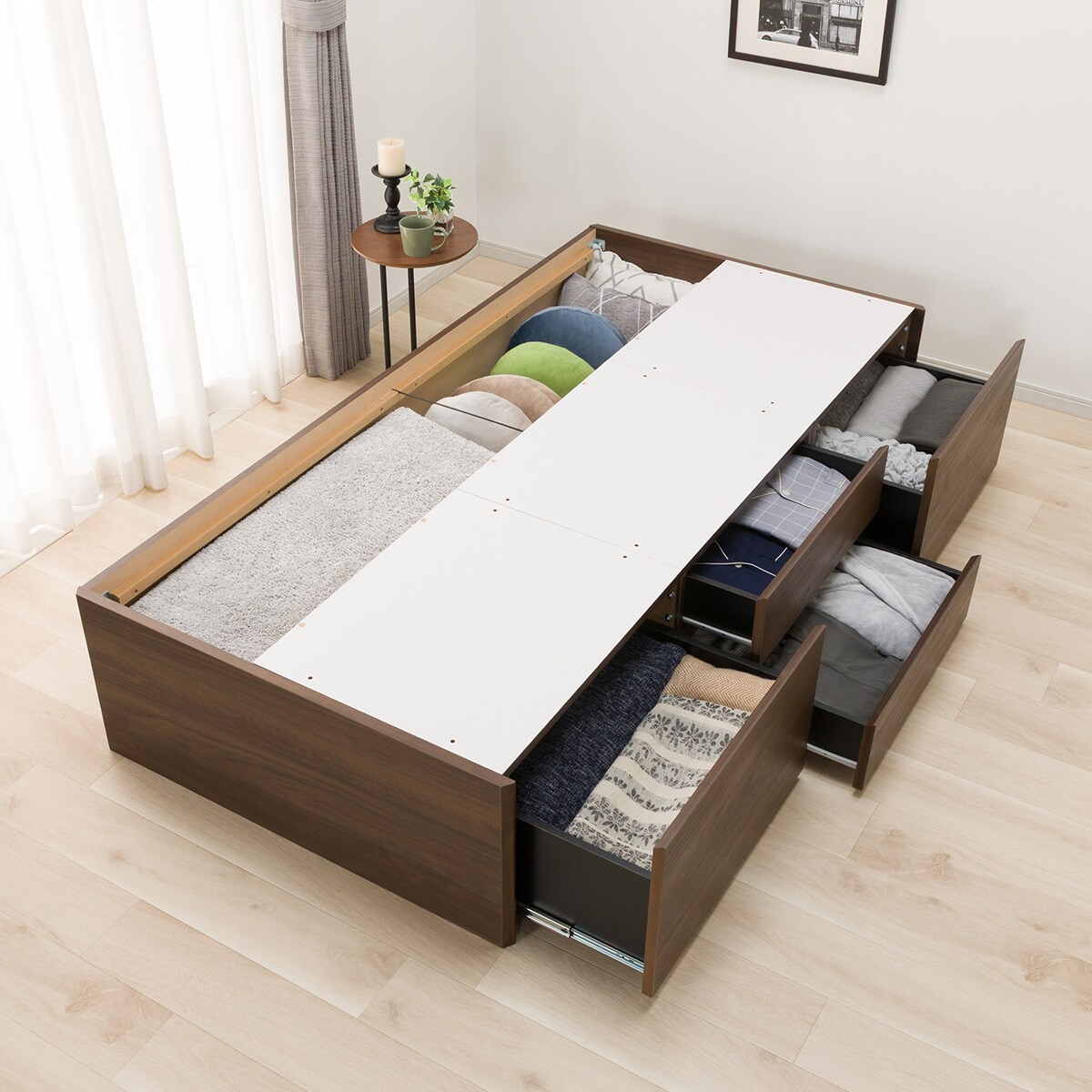 すのこシングルチェストベッドフレーム(N-ジオHL MBR2 40M) | ニトリ