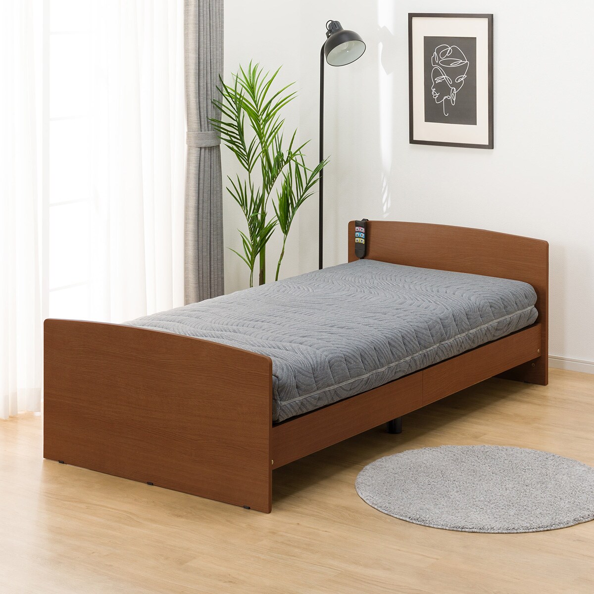 非課税】電動シングルベッドフレーム+マットレスセット(ライズ3