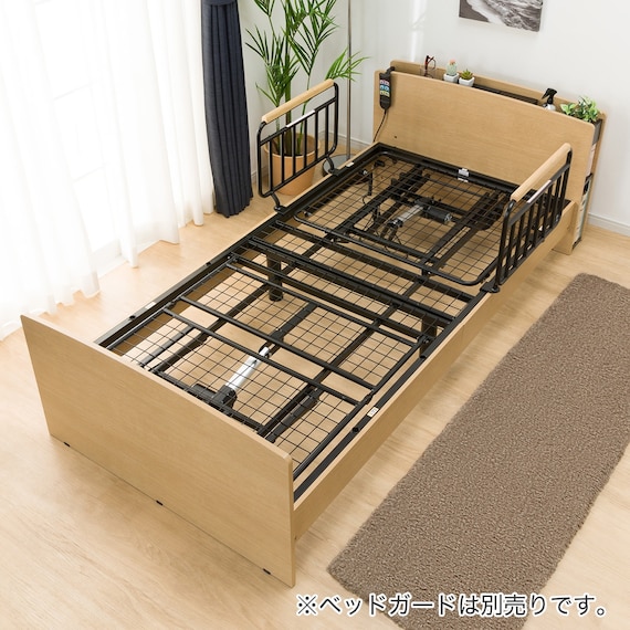 【非課税】電動シングルベッドフレーム(ライズ3 2M-C LBR) 10枚目画像