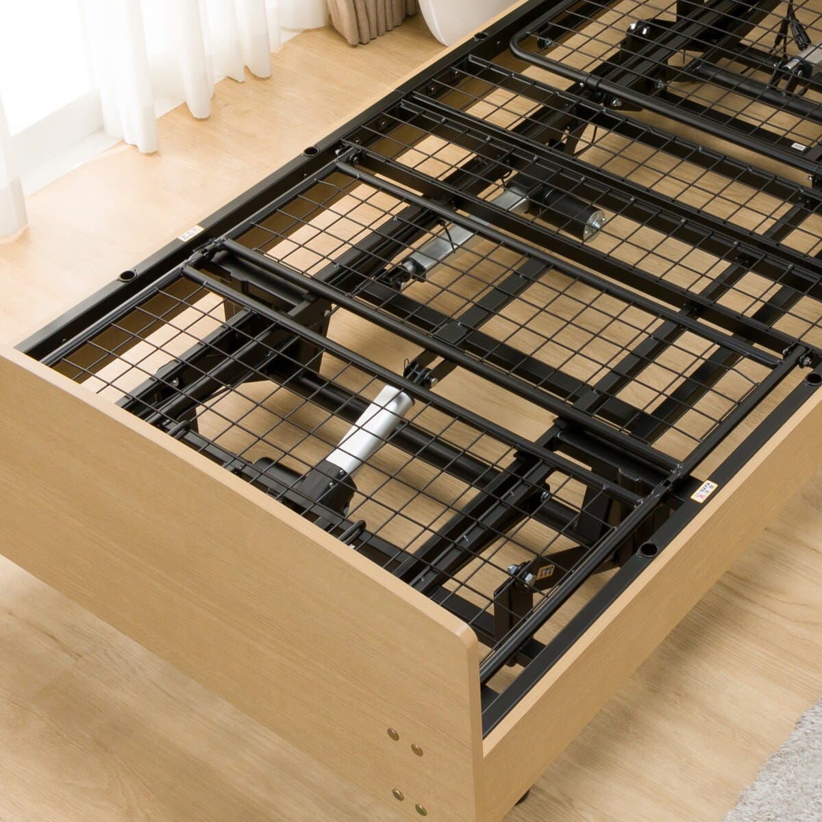 非課税】電動シングルベッドフレーム + マットレスセット(ライズ3 3M-F