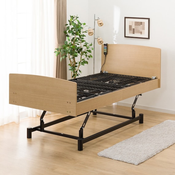 【非課税】電動シングルベッドフレーム(ライズ3 3M-F LBR) 1枚目画像