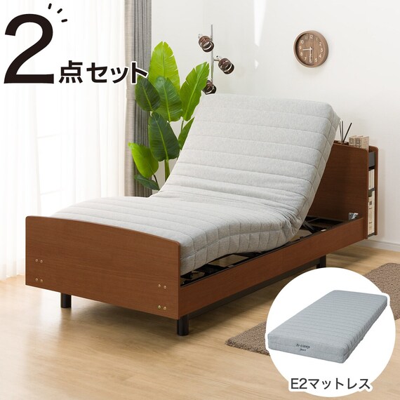 【非課税】電動シングルベッドフレーム + マットレスセット(ライズ3 3M-C MBR/E2) 1枚目画像