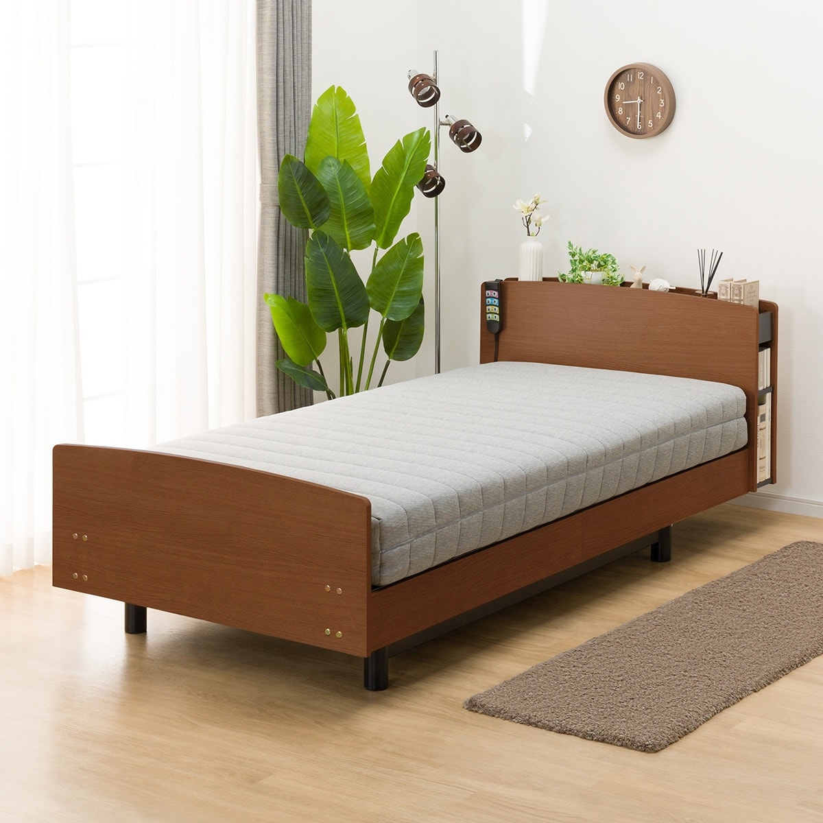 非課税】電動シングルベッドフレーム+マットレスセット(ライズ3