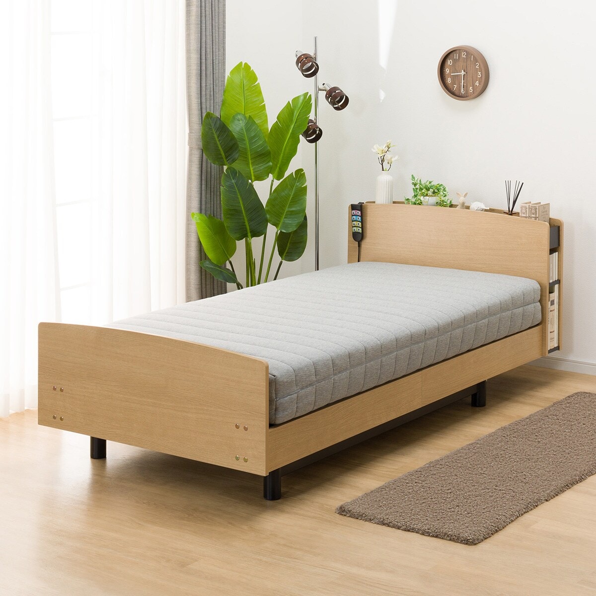 【ペコりんさん用】ニトリ　シングルベッド（送料込）マットレス付 非課税】電動シングルベッドフレーム+マットレスセット(ライズ3 2M-F