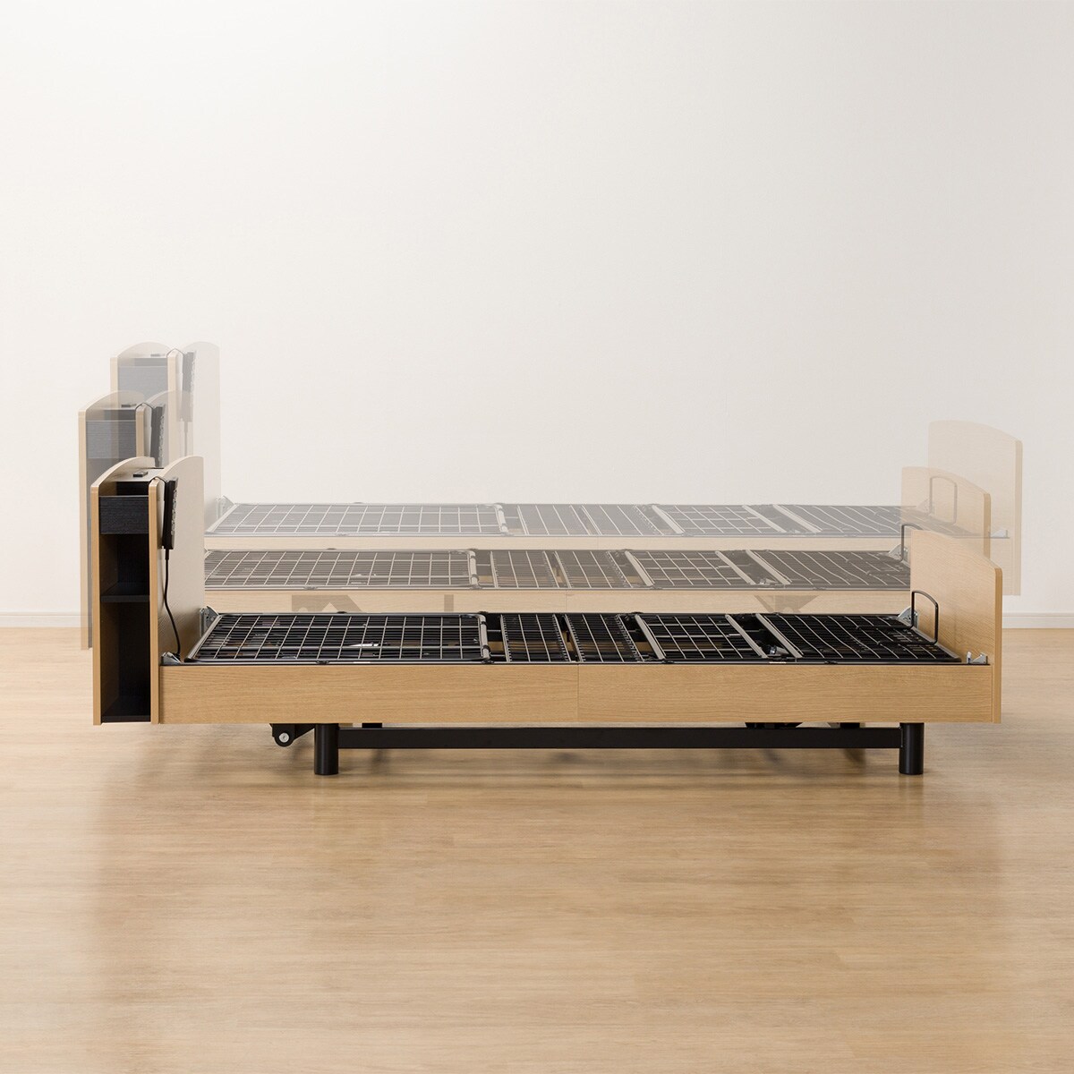 【ニトリ　12/16まで】シングルベッドのマットレスのみ　ベージュ 匿名配送 非課税】電動シングルベッドフレーム + マットレスセット(ライズ3 3M-C