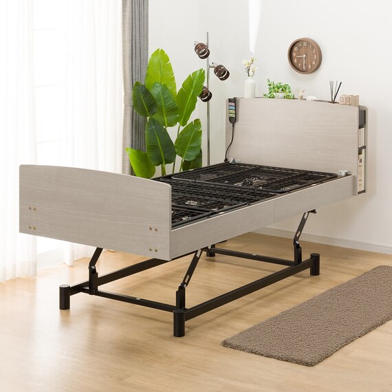 【非課税】電動シングルベッドフレーム(ライズ3 3M-C GY) 1枚目画像