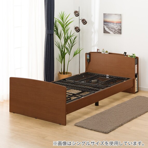 電動セミダブルベッドフレーム(ライズ3 2M-C MBR) 1枚目画像