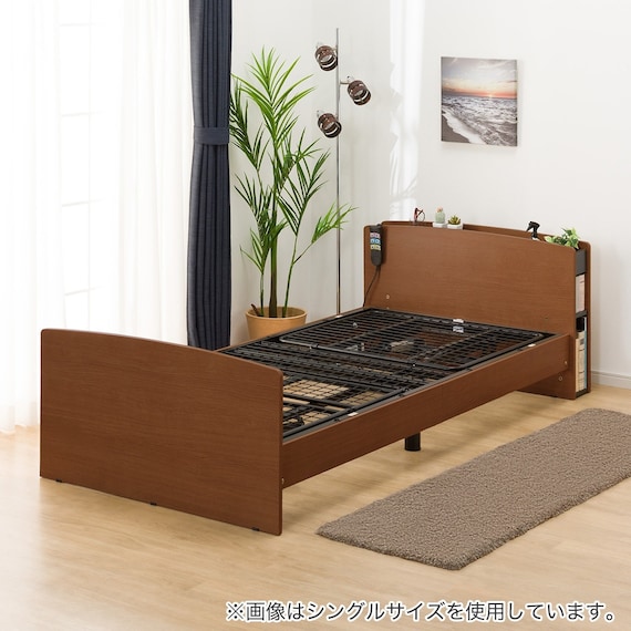 電動セミダブルベッドフレーム(ライズ3 2M-C MBR) 1枚目画像