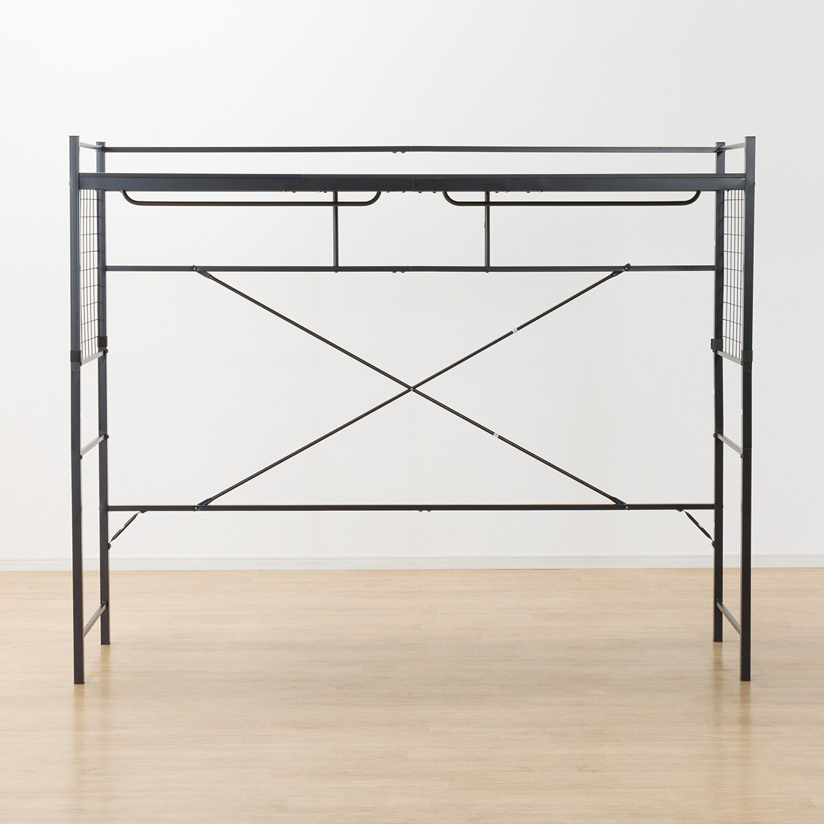 フラットヘッドボードチェストベッド+ハンガーシェルフセット(N-ジオF