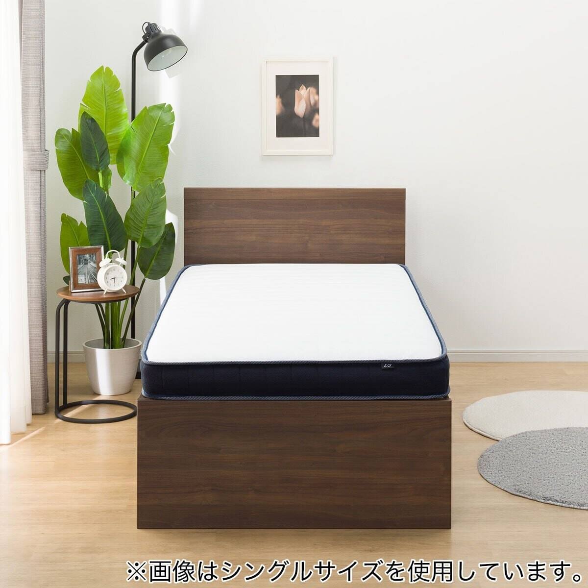 大容量収納付き】チェストベッド + マットレスセット セミダブル (N